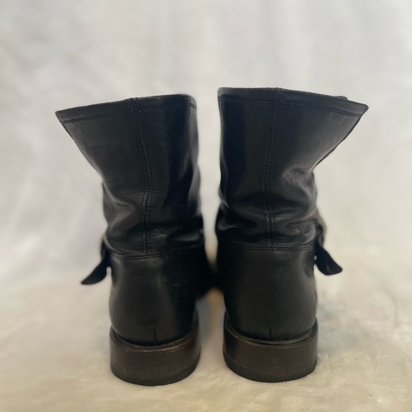 Frye Black Leather Moto Boots - Picture 3 of 5